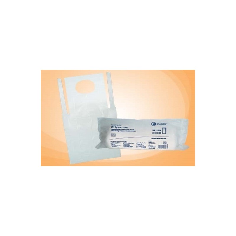 Tablier de protection blanc en polyéthylène à usage unique