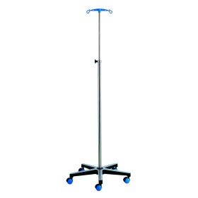 Porte sérum 2 ou 4 crochets,  piètement 5 branches nylon