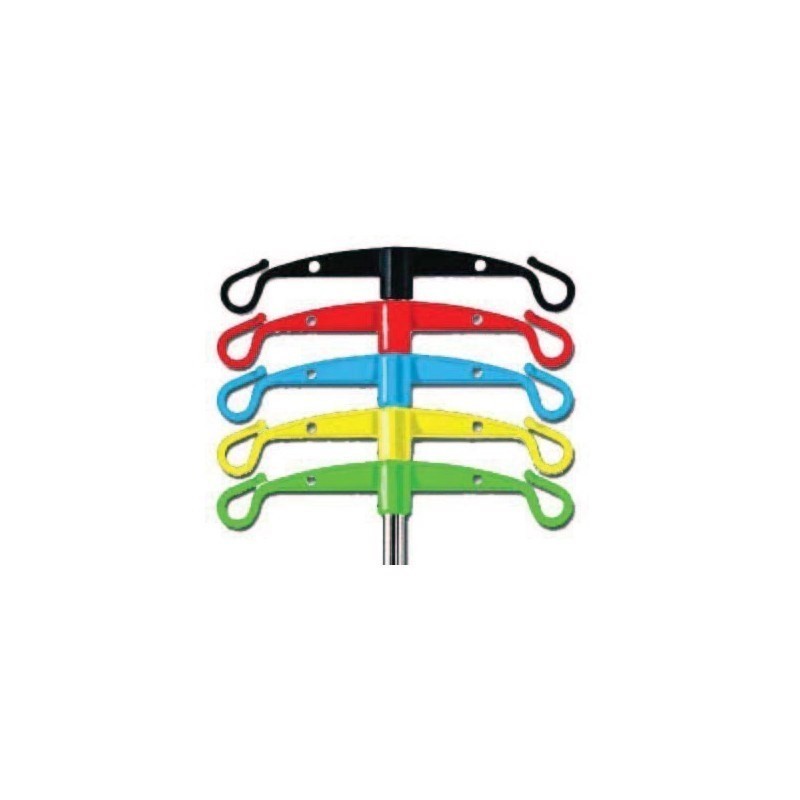 Porte sérum avec pied 5 branches, crochets inox ou polyamide, alourdi