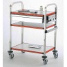 Chariot médical 2 ou 3 plateaux, 750 x 500 mm, livré monté