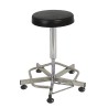 Tabouret à vérin inversé, pied 5 branches en inox, commande au pied