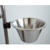 Porte cuvette avec cuvette inox D. 200 mm pour chariots médicaux
