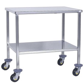 Table à instruments 2 plateaux, dessus lisse, coins arrondis, soudée