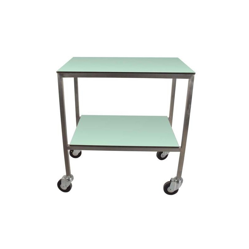 Table à instruments 2 plateaux COMPACT, roues Ø 100 mm