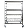 Rayonnages mobiles en inox, hauteur 1100 mm, sans étagère