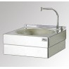 Poste de lavage des mains en inox sans dosseret