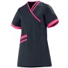 Tunique femme manches courtes LILEE, noir / rose fuschia, T0 à T6