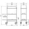 Chariot de décontamination à étagères coulissantes
