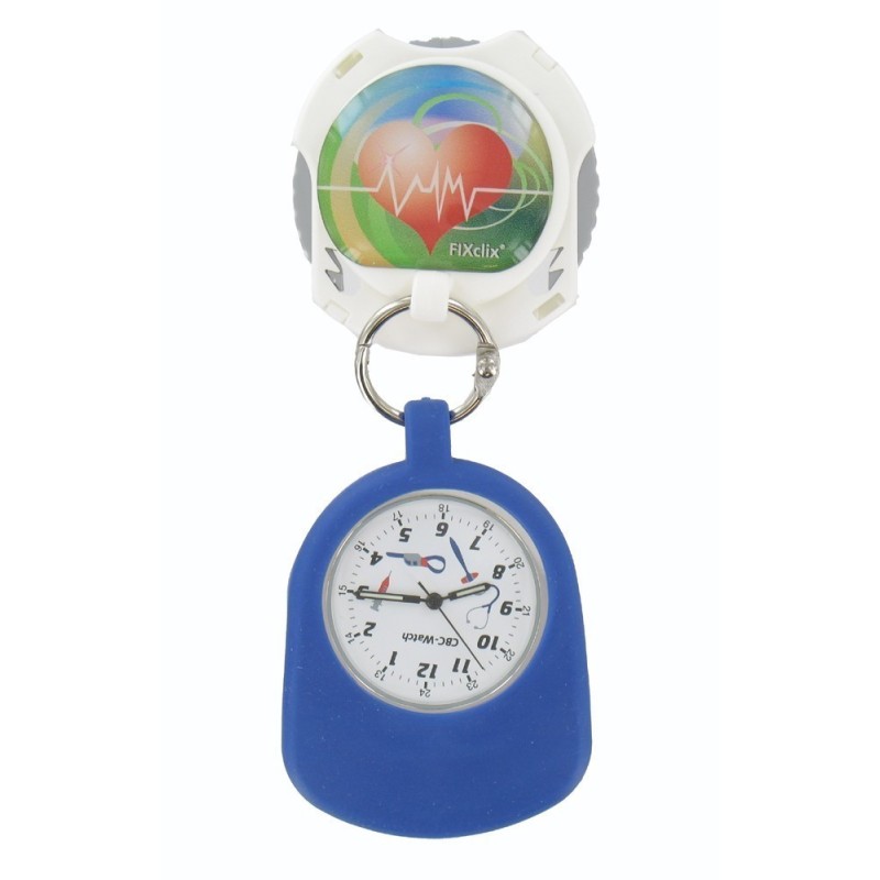 Montre Infirmièr(e), fixation brevetée fixclix®, 6 couleurs au choix