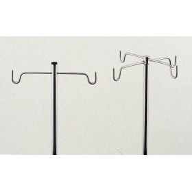Porte sérum avec pied quadripode inox, 2 ou 4 crochets