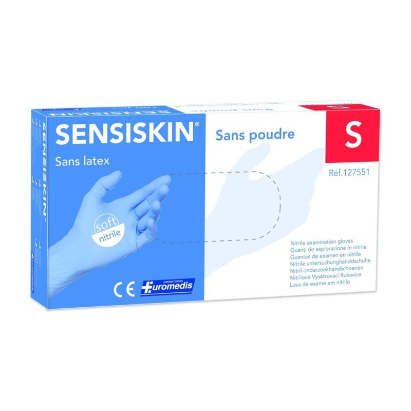 Gants d'examens SENSISKIN nitrile bleu violet, sans poudre