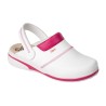 Sabot avec bride rabattable MAR, Blanc - Fuchsia, du 35 au 46