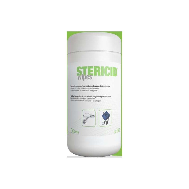 Lingettes nettoyantes désinfectantes STERICID, boîte de 120
