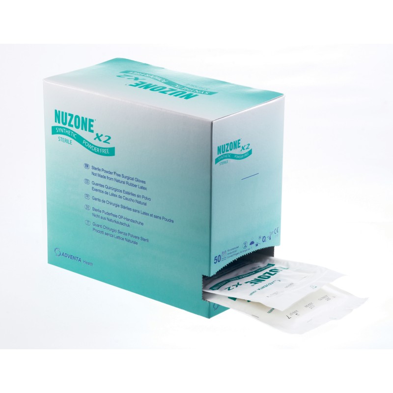 Gant de chirurgie Nuzone néoprène, sans poudre, boîte de 50 paires