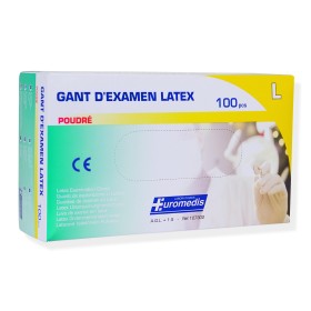Gants d'examens latex poudrés, boîte de 100