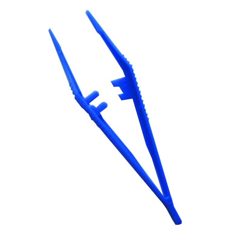 Pince anatomique bleue bouts mousses, 12.5 cm, carton de 100