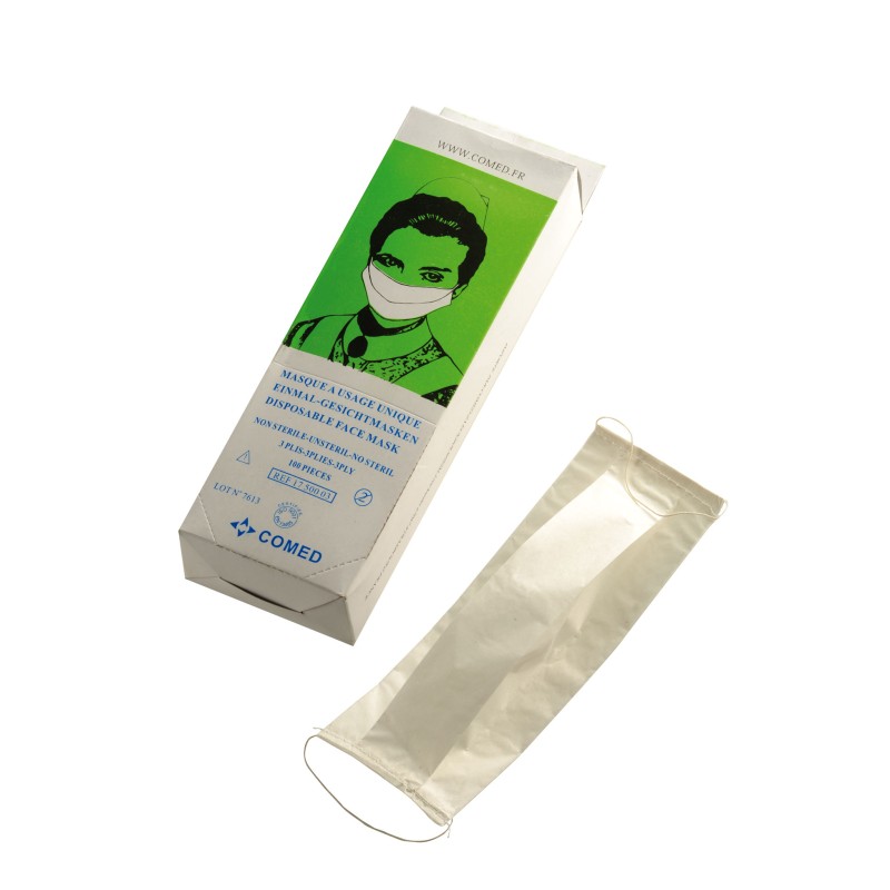 Masque 3 plis, boite de 100 pièces