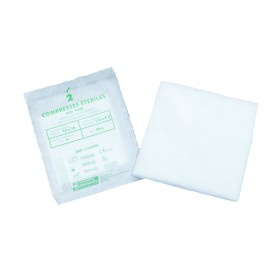 Compresse en non-tissé stérile 30g/m², 4 plis, 100 pochettes de 2