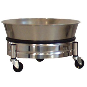Bac rond sur chariot 3 roulettes anti-statiques