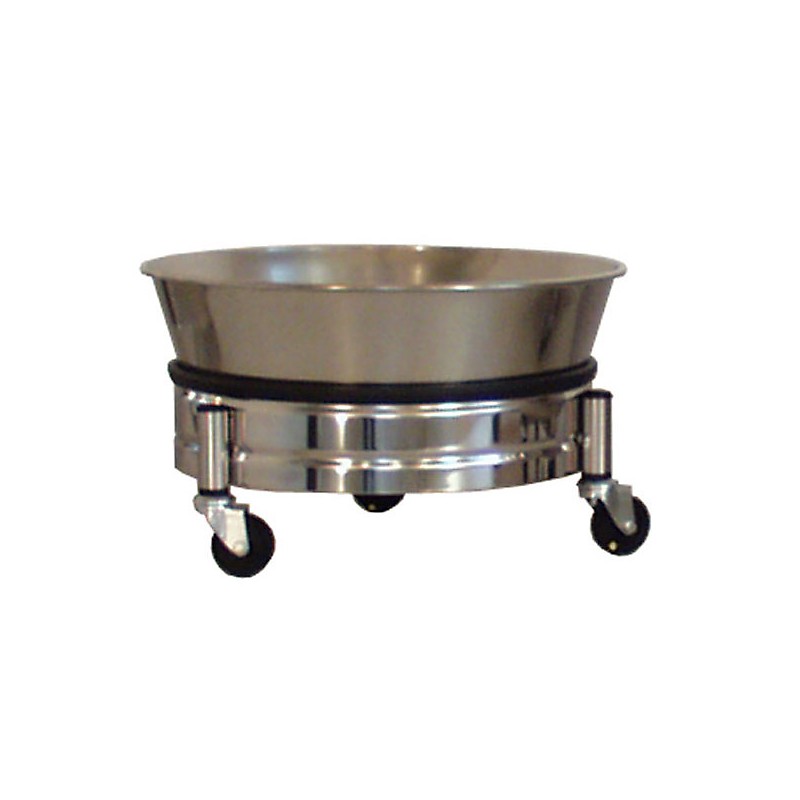 Bac rond sur chariot 3 roulettes anti-statiques