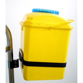 Support bac à déchet avec fixation et sangle