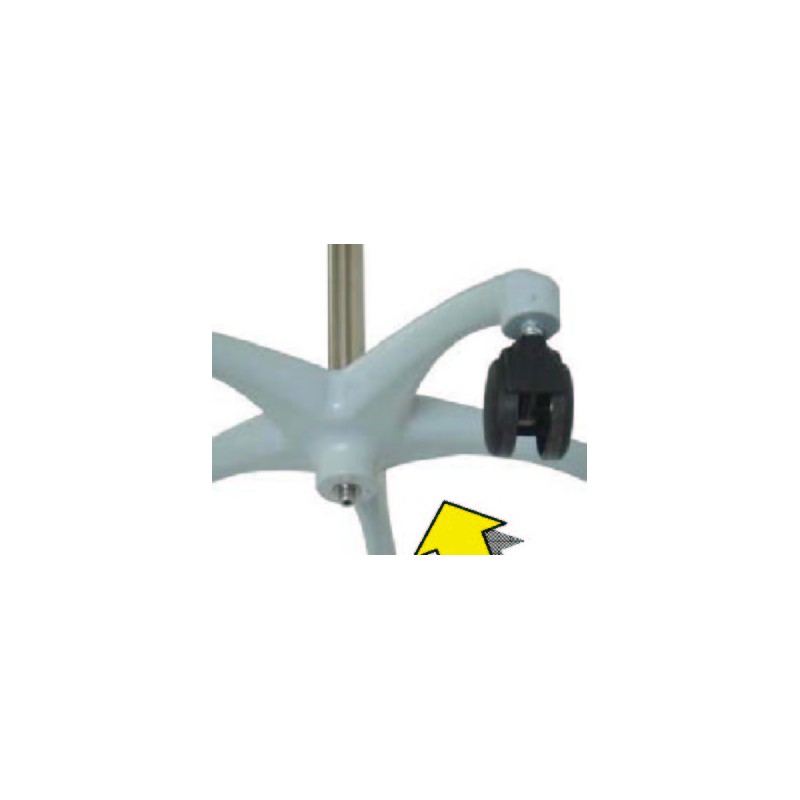 Porte sérum avec pied 5 branches, 6 coloris au choix