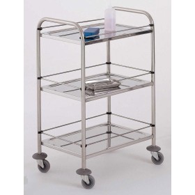 Guéridon amagnétique 3 plateaux emboutis, Dim. 600 x 430