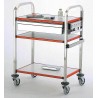 Chariot médical 2 ou 3 plateaux, 750 x 500 mm, livré monté