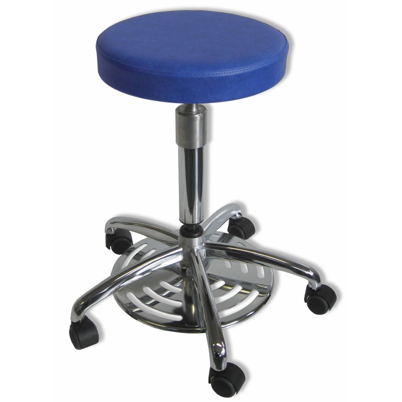 Tabouret commande au pied, roulettes diam 50mm, 5 coloris au choix