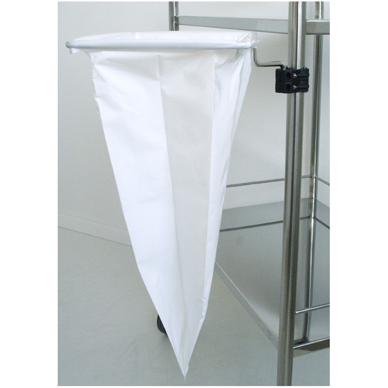 Support de sac pivotant avec sac plastique pour chariots médicaux