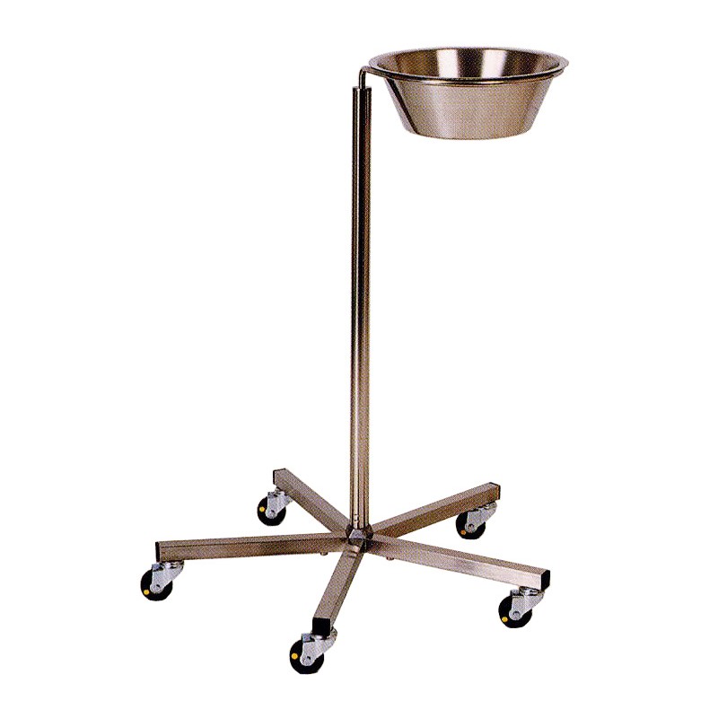 Porte 1 cuvette, pied 5 branches inox, roues antistat. Ø 50 mm