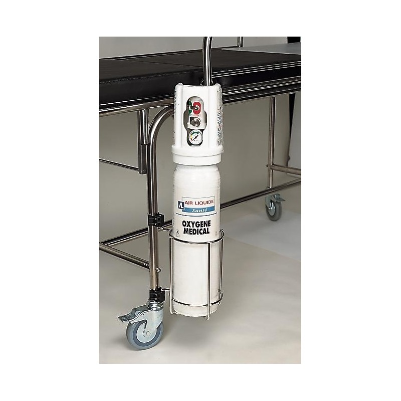 Porte bouteille oxygène petit modèle pour tige porte sérum et chariot