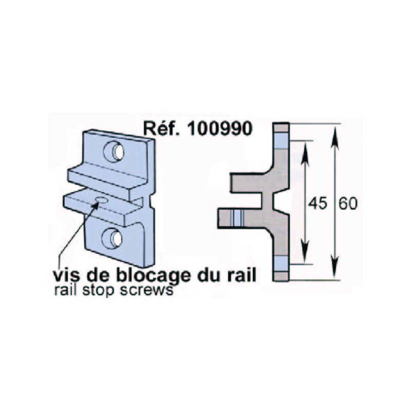 Plot de fixation pour rail, l'unité