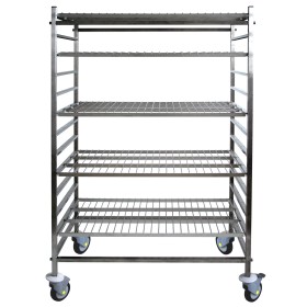 Rayonnages mobiles en inox, hauteur 1100 mm, sans étagère