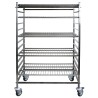 Rayonnages mobiles en inox, hauteur 1100 mm, sans étagère