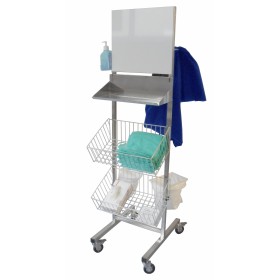 Panier fil-inox incliné 480 x 300 x 150 mm pour chariot