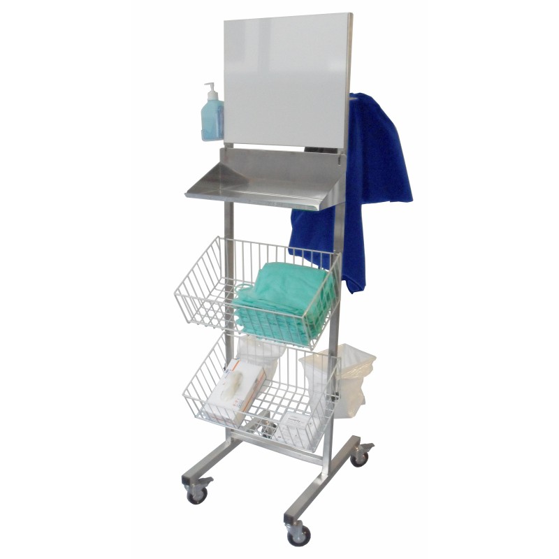 Panier fil-inox incliné 480 x 300 x 150 mm pour chariot