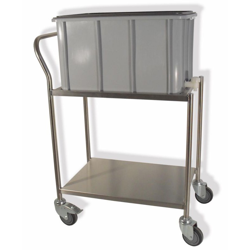 Guéridon inox renforcé, 2 plateaux lisses Dim. 750x500 mm