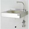 Poste de lavage des mains en inox sans dosseret
