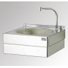 Poste de lavage des mains en inox sans dosseret