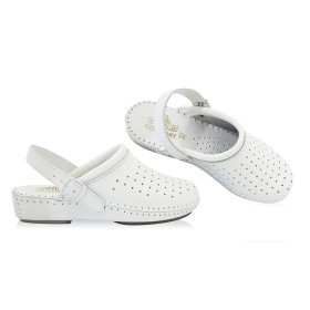 Sabots cuir, Blanc, COMFORT du 34 au 41