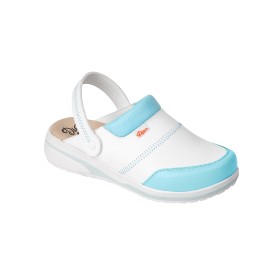 Sabot COSTA avec bride rabattable, Blanc - Ciel du 35 au 46