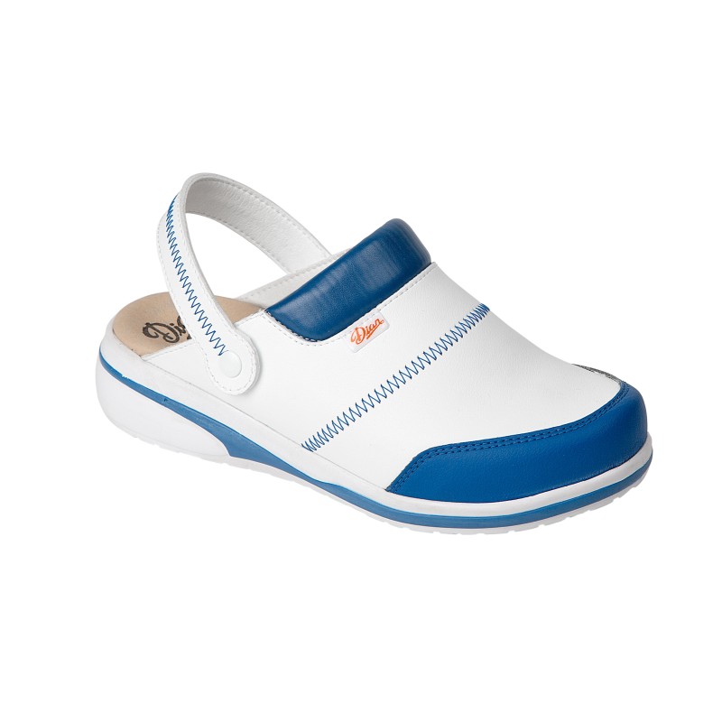 Sabot COSTA avec bride rabattable, Blanc - Bleu Marine, du 35 au 42