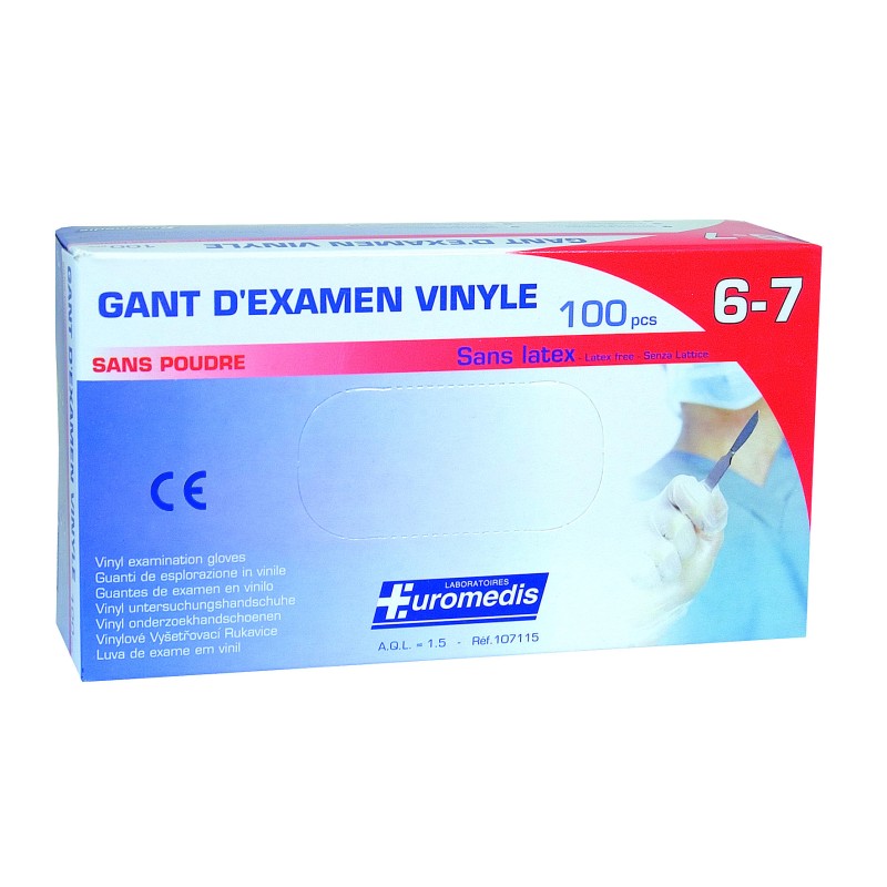 Gants d'examens Vinyle Flexinyl, non poudrés, bte de 100
