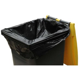 Housses pour conteneur 240 L  Noir en 35 µ, colis de 100
