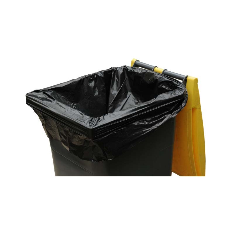 Housses pour conteneur 240 L  Noir en 35 µ, colis de 100