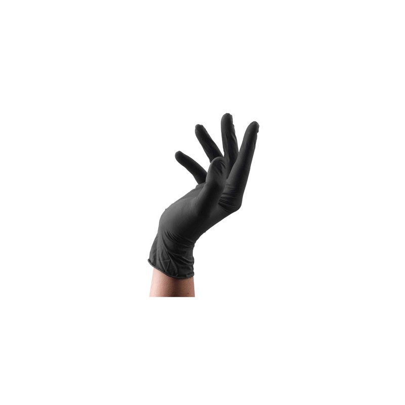 Gants nitrile noir, non poudrés, boîte de 100