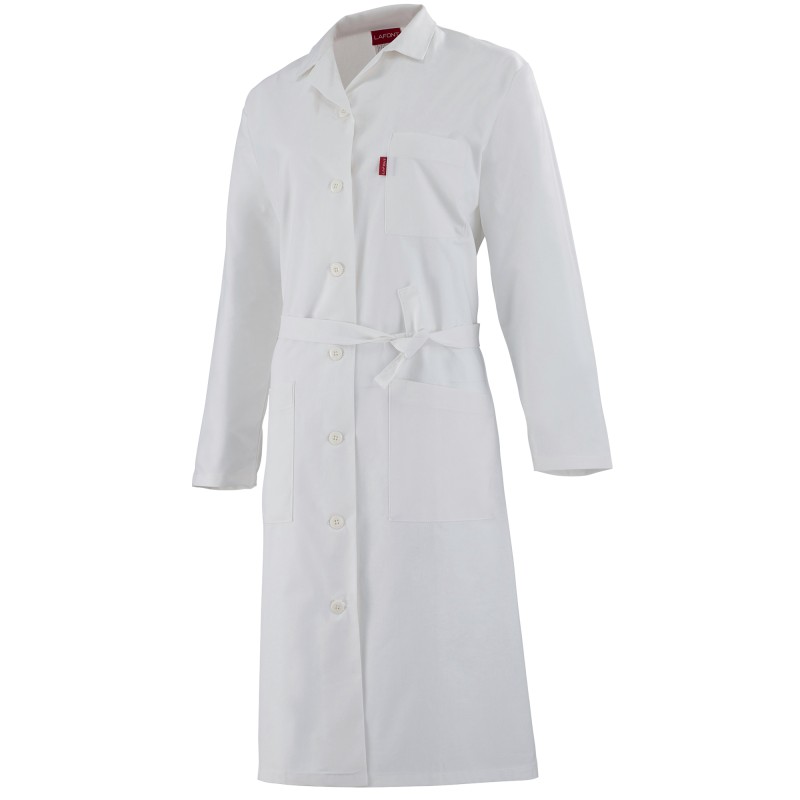 Blouse femme à manches longues JESSICA, 100% coton, blanche, T0 à T6