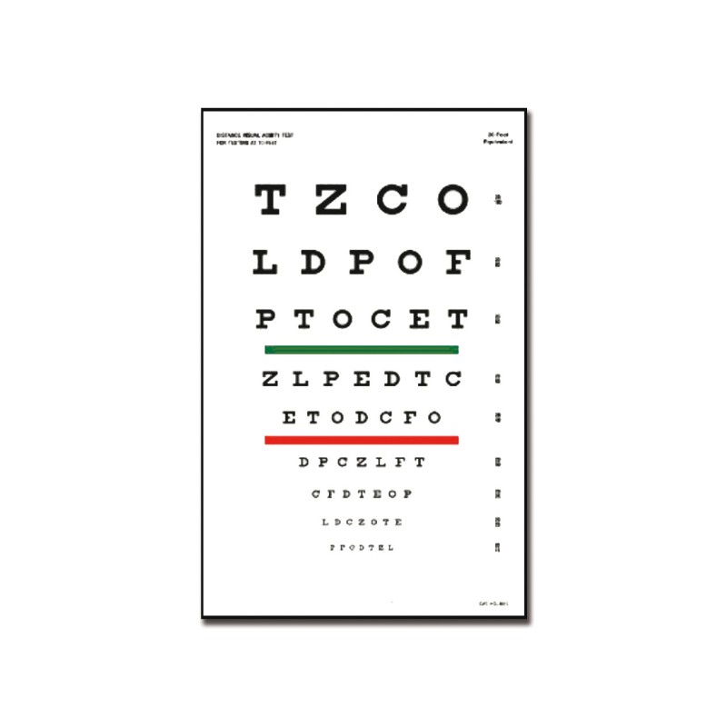 Test d'acuité visuelle de Snellen, à 3 ou 6 m