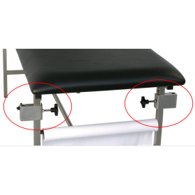 Etaux de fixation pour étriers ou porte-jambes pour divan d'examen